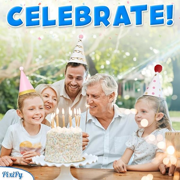 Syntymäpäiväjuhlahatut, 10 kappaleen setti Happy Birthday -kartiohattuja lasten syntymäpäiväjuhliin - Juhlatarvikkeet ja koristeet, PixiPy A