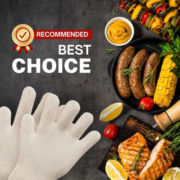 (SC)Heat-insulating and anti-scald gloves double layer extra large cotton microwave-resistant high-temperature 350-degree gloves baking