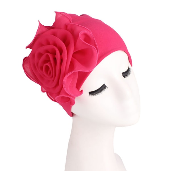 Naisten hattu suurella kukkakuviolla, bandana-hattu, pipo Rose red