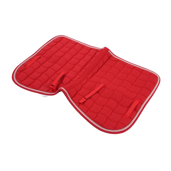 (SC)Breathable All-Purpose Saddle Pad with Handle and Girth for Horses Large Red