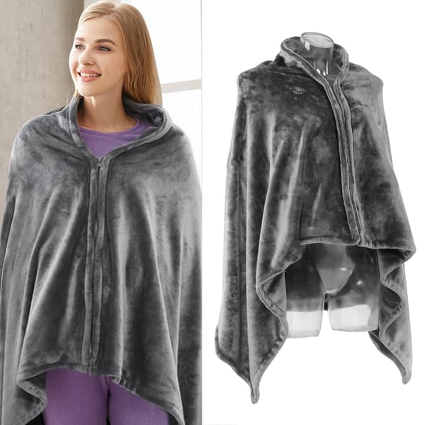 (SC)Electric Heated Blanket 5V USB Powered 3 Levels Adjustable Fast Heating 150x85cm Heating Blanket for Office Grey