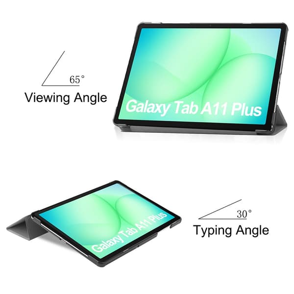 [SC]Samsung Galaxy Tab A11 Plus -kotelo, kolminkertainen, harmaa