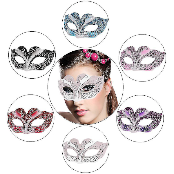 Festnight Sexy Muovi Phantom Puolimaski Halloween Masquerade Ball Mask Glitter-Koristeella