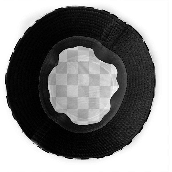 EN Buckets Fashion Solhat Pakkelig Udendørs Fiskerhat til Kvinder og Mænd Sort Hvid Race Ternet Flag 5 Black White Race Checkered Flag 5 One Size