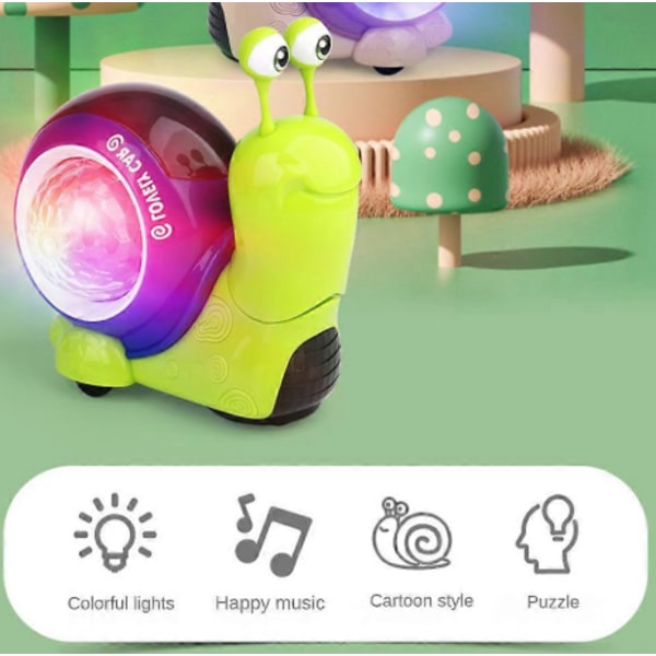 Børnelegetøj Krybende Snegl Gående Dansende Elektronisk Kæledyrsrobot Snegl Lys Musik Lys Børnelegetøjsgave brown