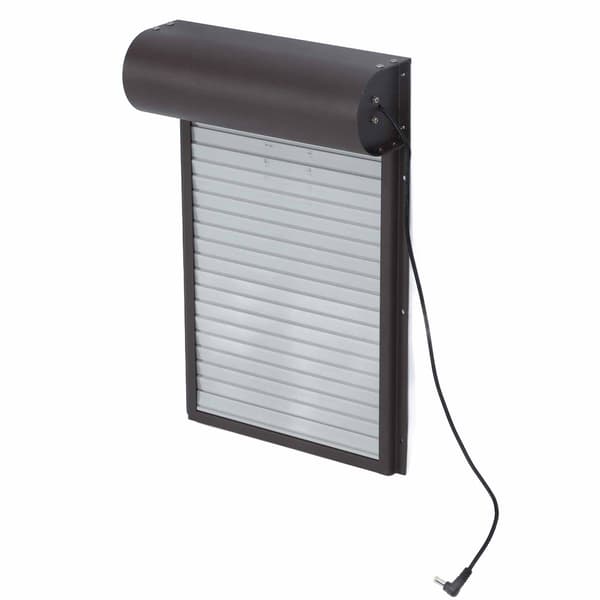 (SC) Automatic Metal Chicken Coop Door Timer Battery Powered Spring Loaded Habitat Accessory Brown
