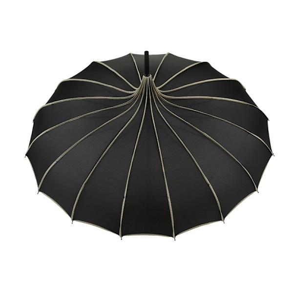 Vintage Pagode Paraply Bryllup Fest Sol Regn UV Beskyttelse Paraply Black