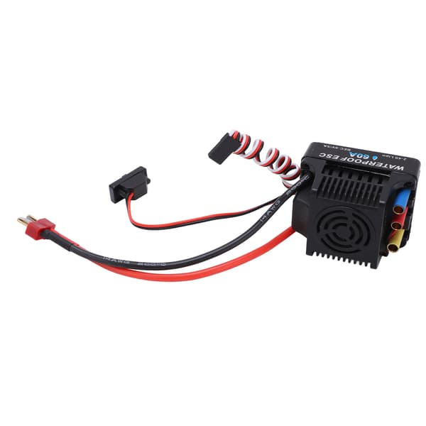 (SC)60A Brushless ESC Excellent Acceleration Efficient Operation Waterproof T-Plug Black ESC for 1/10 RC Car