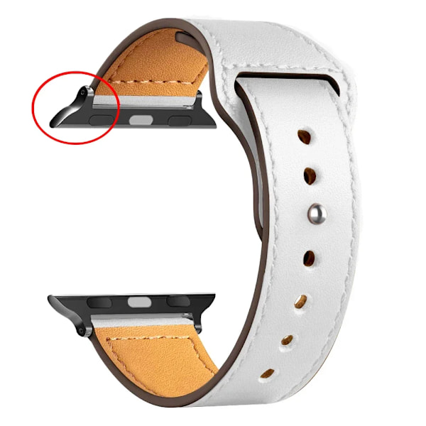 Läderrem för Apple Watch band Ultra 2 49mm 44mm 40mm 38mm/42mm sport loop armband iWatch series 9 8 7 3 4 5 6 se 41mm/45mm B Vit 38mm or 40mm 41mm B White 4