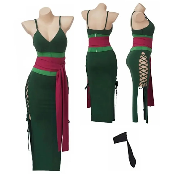 Roronoa Zoro One Piece Cos Cosplay Fantasiakostym Maskerad för Vuxna Kvinnor Klänning Kläder Anime Outfits Halloween Karneval Sui S Female S
