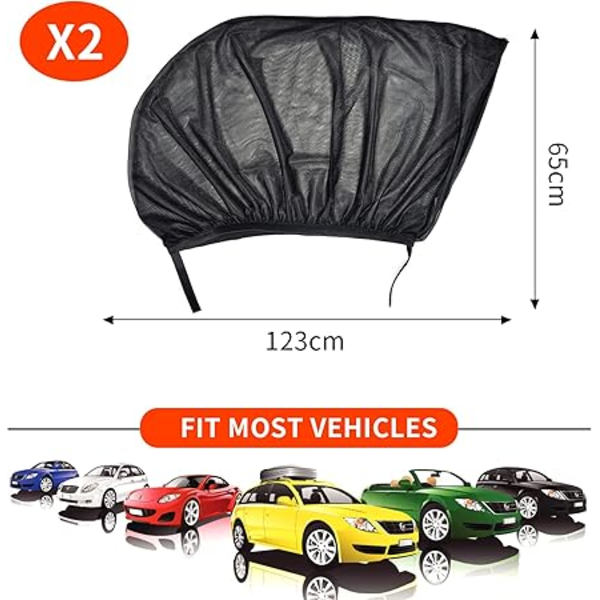 Baby Auton Auringonsuoja, 2 kpl Auton Auringonsuojia, Universaali Auton Auringonsuojaverkko Lapsille Hyttysten, Lämpötilan ja UV-Säteiden Estämiseksi
