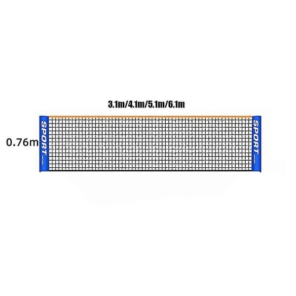 Bærbar sammenklappelig enkelt 3m 4m 5m 6m Tennisnet Badmintonnet 3.1M