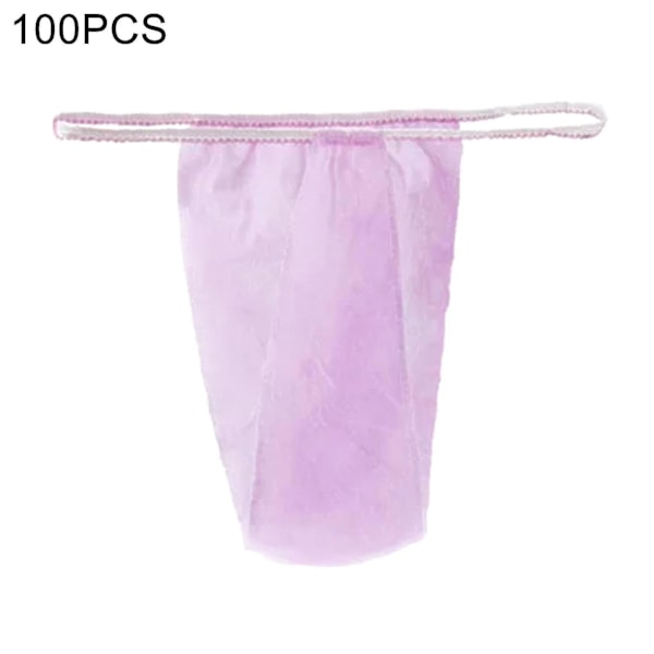 100 kpl/setti Kertakäyttöiset pikkuhousut Vyötärönauha T-string Mukavat naisten hygieeniset T-string alushousut [YJD] Pink