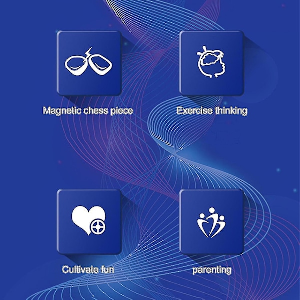 Magnetisk skakspil, Magnetisk brætspil 2023, Sjovt magnetisk bordspil med 20 magneter, Strategispil til børn og voksne Fg[HK] Rope Style
