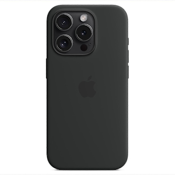 Silikone Cover til iPhone 15 Pro, MagSafe Kompatibel (FMY) Sort Black iPhone 15 Pro