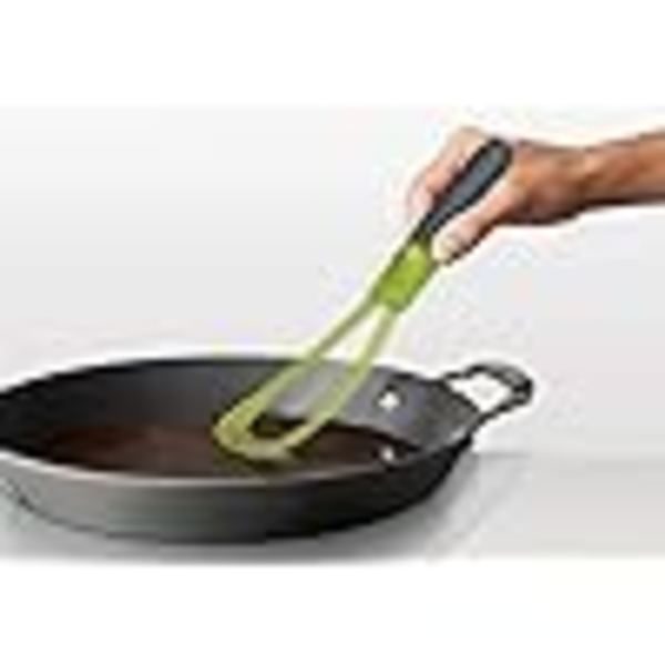 Joseph Joseph Twist Visp - 2 i 1 - platt och ballongvisp - Lämplig för non-stick köksredskap, Silikon, Grå / Grön Grey/Green