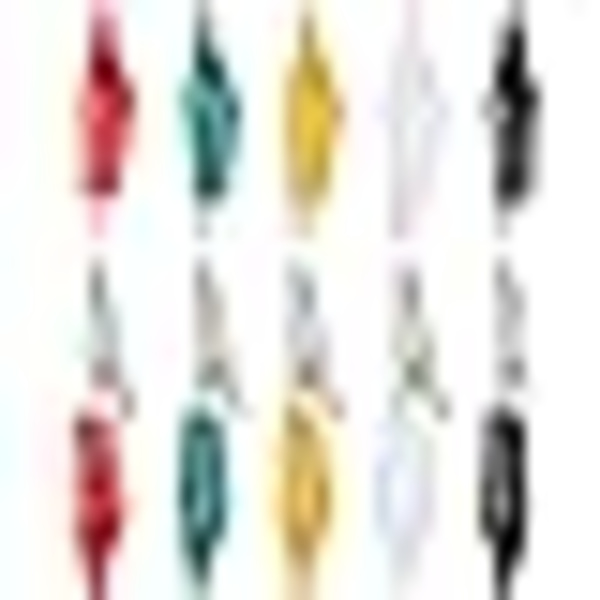 Gebildet 10 st lödtestkablar med krokodilklämmor set isolerade testkablar dubbla ändklämmor (50 cm) White/Black/Red/Green/Yellow