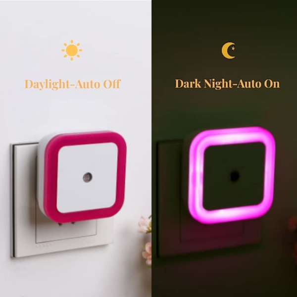 Pluggbar nattlampe, LED nattlampe for barberkontakt med automatisk sensor