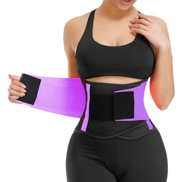 Waist Trainer for Women - Waist Cincher Trimmer - Slimming Body Shaper Belt - Sports Girdle Belt (UP Graded) purple