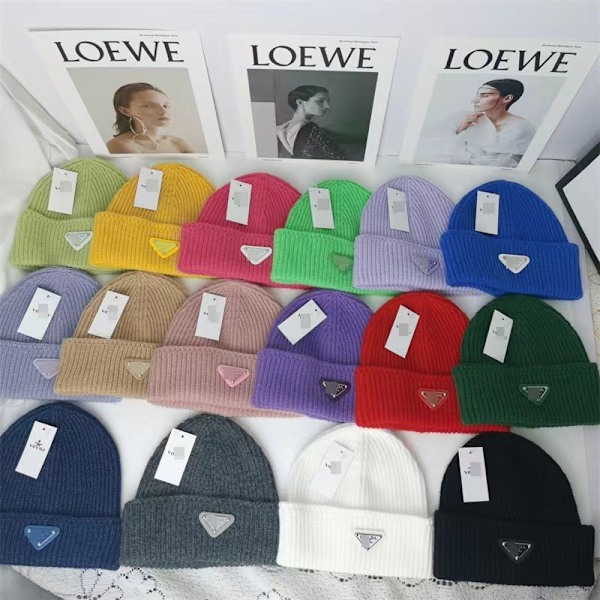 Strikket lue Høst Vinter Varmt lue Matcha farge Matcha color prada One size