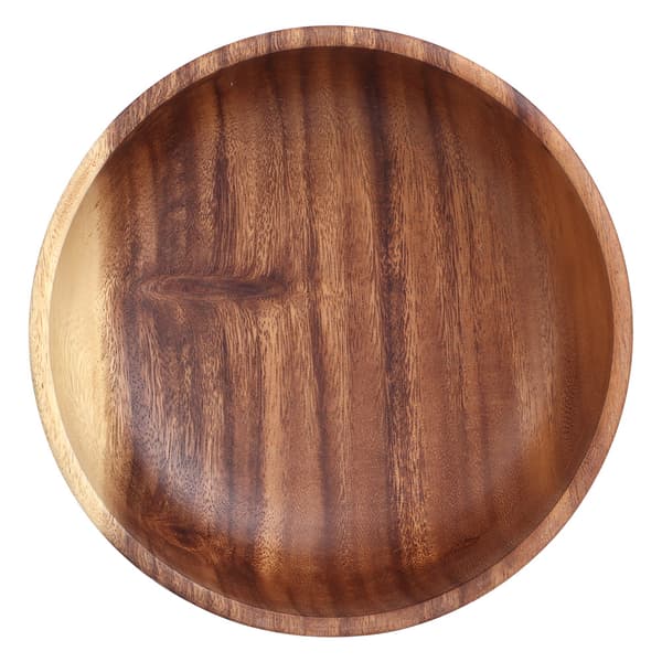 (SC)Eco-Friendly Wooden Bowl 22x7.5cm Food Fruit Serving Kitchen Tableware