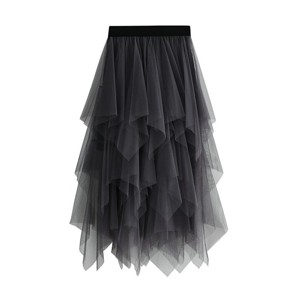 Women Tulle Skirt Elastic Waist Mesh Long Piece Skirt