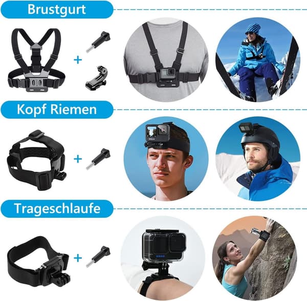 (SC) Accessory Kit for GoPro Hero10 Hero9, Waterproof Camera Housing