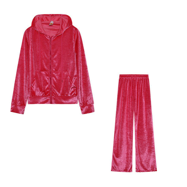 Dame Velvet Juicy Tracksuit Couture Tracksuit Tosett Rose Red XL