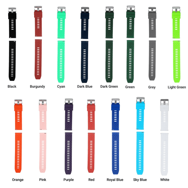 20 mm klocka Snabbkoppling klocka med spänne Mjuk klockarmband som klocka kompatibel med 20 mm traditionell/smart klocka Svart