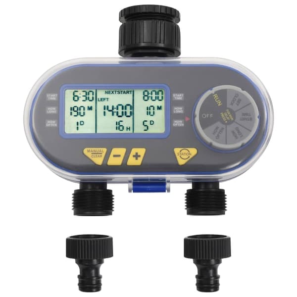 (SC)vidaXL Automatic Digital Irrigation Timer with Dual Outlet multifärg multicolor
