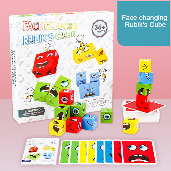 Bytt ansikt Rubiks kube leker Gratis matchende foreldre-barn interaktivt blokkleke for huset Basic Model
