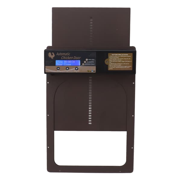 (SC) Automatic IP45 Waterproof Programmable Chicken Coop Door in Aluminum with Timer 100-240V Brown AU Plug
