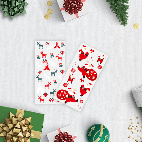 100 stk. Julegodteposer Cellofanposer Godteposer med 100 stk. Twist-bånd til Julefest Emballagematerialer