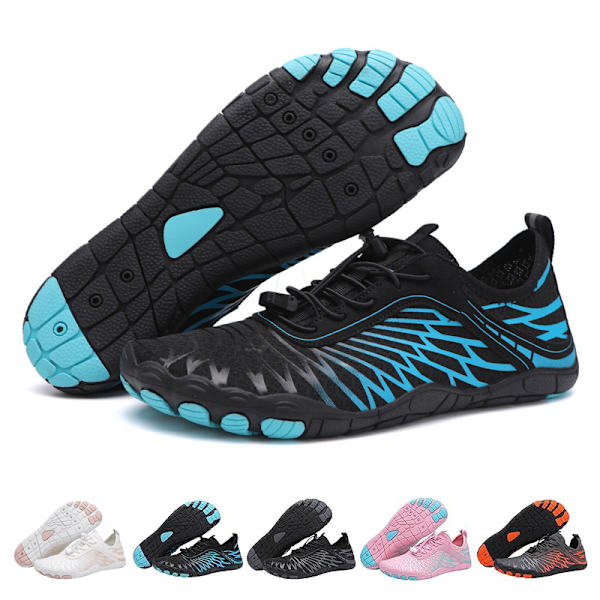 Lorax Pro Barefoot Sko til Mænd og Kvinder Vandresko, Anti-Slip Ride Strand Sko Sort Blå Sort Blå Black Blue 43