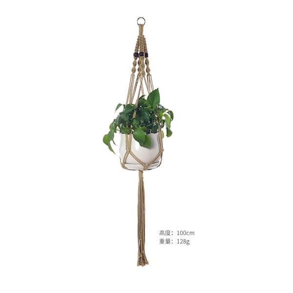 pcs Macrame Plant Hanger Vit Handgjord bomullsrep Inomhus utomhus hängande krukväxt 40