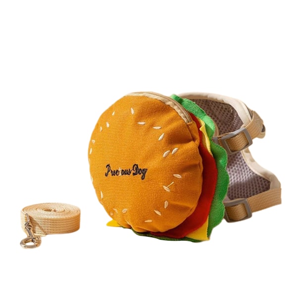 Mukava reppuvaljas talutushihnalla koiralle Söpö sarjakuva Lemmikin itsensä kantava reppu talutushihna ulkoiluun Aakkoset Hampurilainen M Suit Alphabet Hamburger