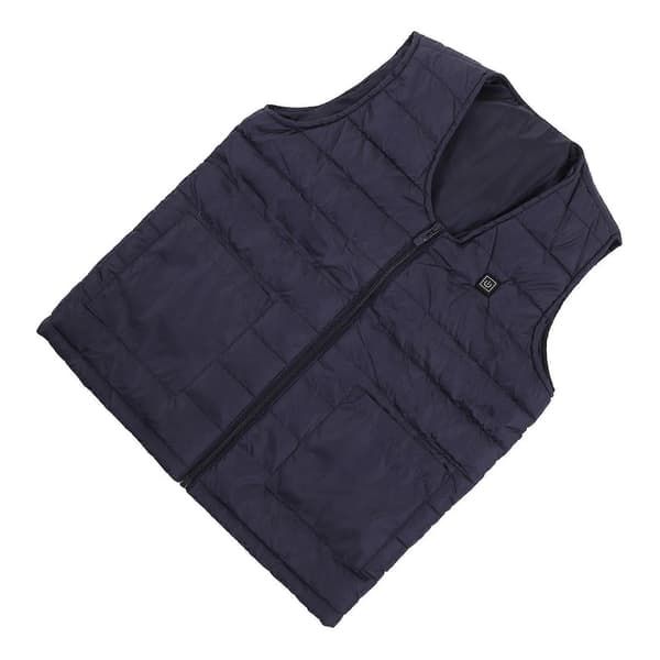 (SC)Heated Vest V-neck Smart Constant Temperature Breathable Warm Heating Vest for Winter Royal Blue L
