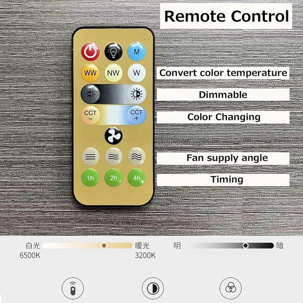 (SC) Remote Control, LED Bulb, E26 Socket, Ceiling Fan Lamp, Dimmable, 3 Wind Speeds, 3 Color Dimming, Shaking Head, Small Suction Ceiling Fan