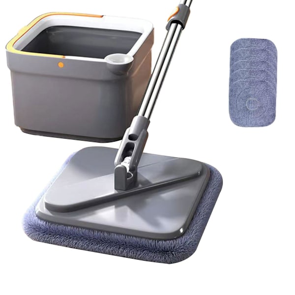 Mop-ämpäri ja pyörivä lattiamop, 360 asteen itsepuhdistuva pyörivä mop, 100% uusi 5pcs Cloth
