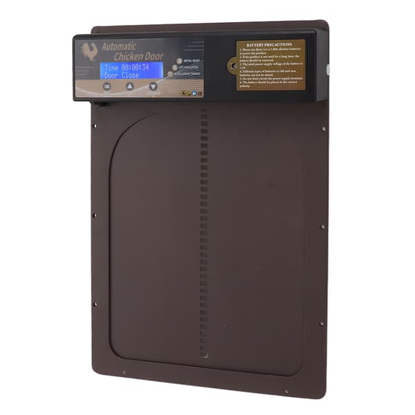 (SC) Automatic IP45 Waterproof Programmable Chicken Coop Door in Aluminum with Timer 100-240V Brown AU Plug