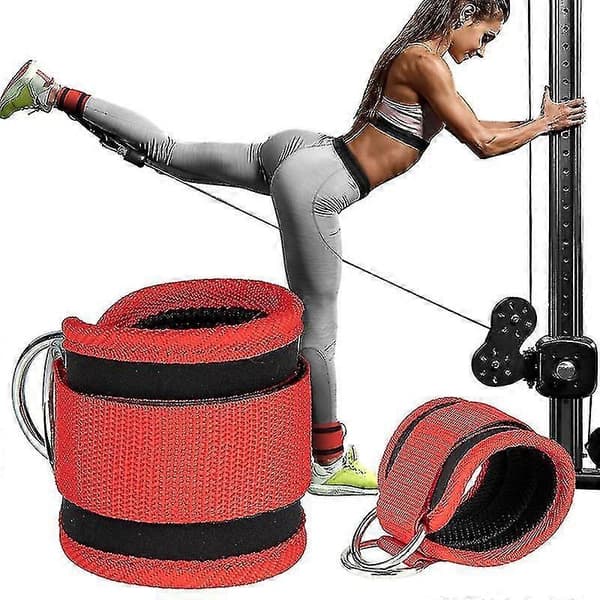 [SC] Cable Ankle Straps For Cable Machines Leg Workouts Double D-Ring Ankle Cuffs For Gym Training Glutes Legs Strength
