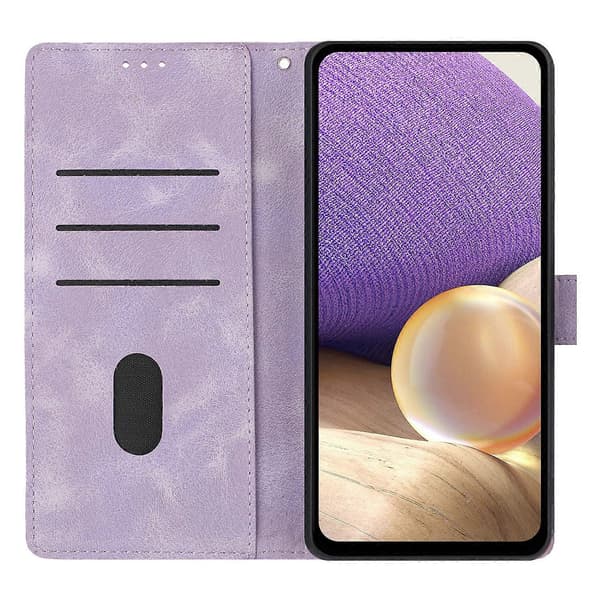 [SC] Wallet Case for Samsung Galaxy A56 5G with Printed Triangle Pattern, Leather, Flip Case Purple