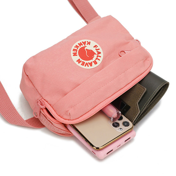 Dame og Herre Lille Canvas Taljepose Fanny Pack Bæltetaske Pink