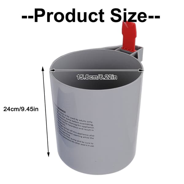 (SC) Wall-mounted surface skimmer for above-ground pools, automatic pool skimmer, durable polypropylene construction, adjustable adapter skimmer cleaning