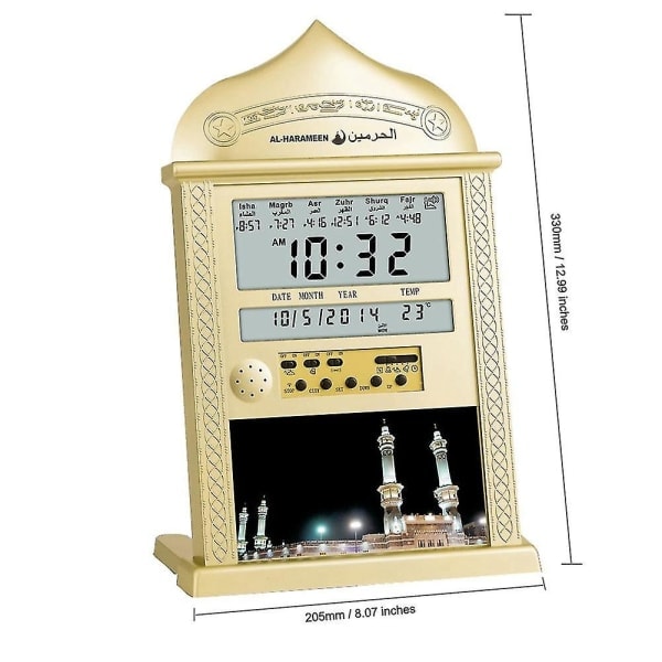 Azan Moskéböningsklocka Islamisk Moské Azan Kalender Muslimsk Bön Väggklocka Alarm Ramadan Hem D Pålitlig