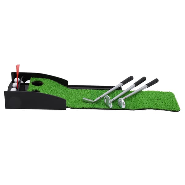 (SC) Desktop Mini Golf Game Training Set 3 Ballpoint Pen Putters with Golf Putting Mat