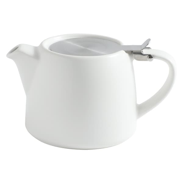 [SC]2026 New Moded Stump Teapot with Lid and Strainer, 620 ml, White white