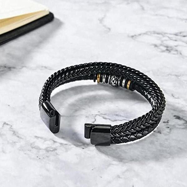 Läderarmband för min man, flätat läderarmband för män, present