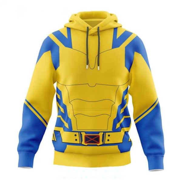 Cosplay Deadpool 3 Wolverine 3D Huvtröja Superhjälte X-Men Jacka Kläder Kostymer Gul Yellow 3XL