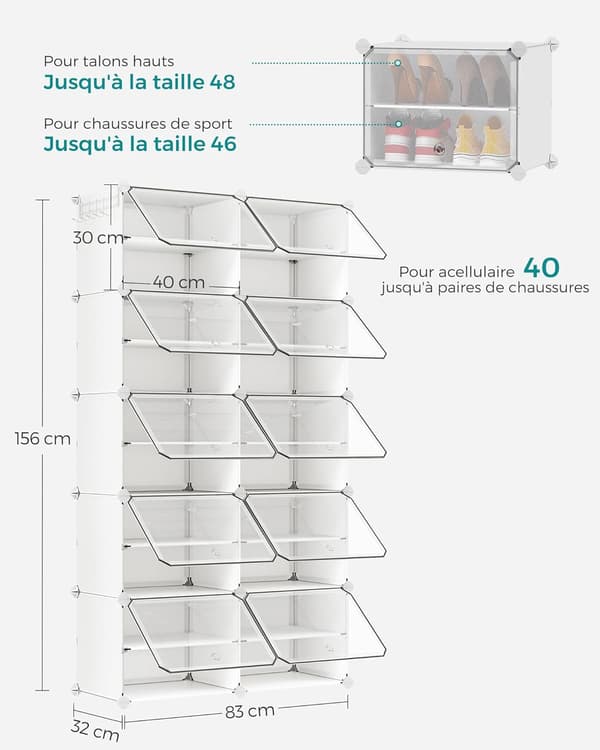 [SC]2026 New Modular Shoe Rack, 8 Compartments, Modular Storage Shelf, with Door